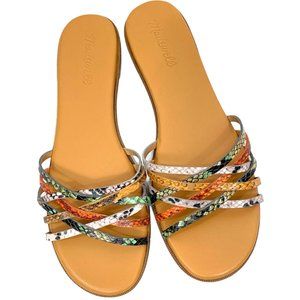 Madewell Tracie Leather Crisscross Slide Sandal